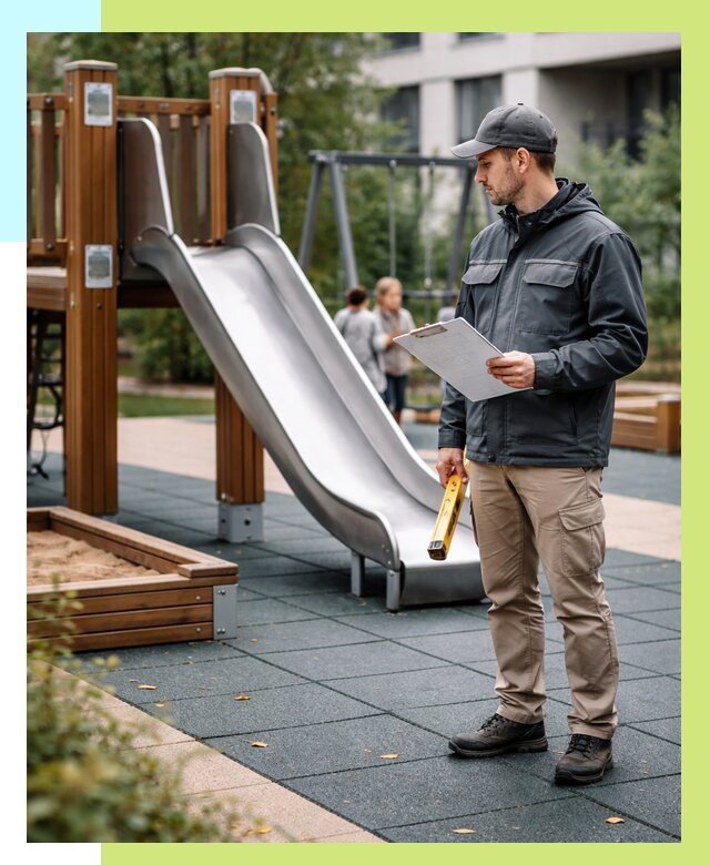 Сертификация детских площадок в Лесозаводске от 25845 р. | Алешин-Лсз