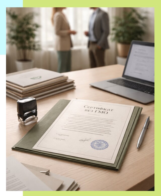 Сертификат без ГМО в Лесозаводске от 7754 р. оформить срочно Алешин-Лсз