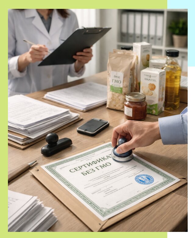 Получение сертификата Без ГМО для продукции в Лесозаводске
